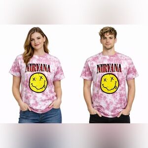 😵 NWOT! Nirvana Pink Tie Dye Tee